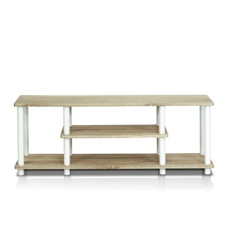 Furinno Turn-N-Tube No Tools 3D 3-Tier Entertainment Tv Stands, White - 16.2 X 43.8 X 11.7 In. 12250R1OK/WH